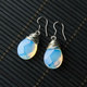 Handmade Teardrop Moonstone Bead Earrings on Sterling Silver Hooks (China) - Thumbnail 1