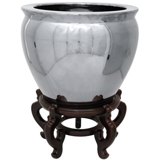Oriental Home Porcelain 14-inch Pure Silver Fishbowl (China)