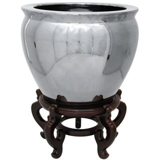 Oriental Home Porcelain 12-inch Pure Silver Fishbowl (China)