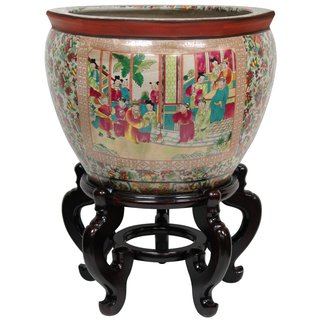 Oriental Home Porcelain 12-inch Rose Medallion Fishbowl (China)