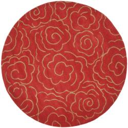 Safavieh Handmade Soho Roses Red New Zealand Wool Rug (8' Round)