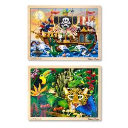 Melissa & Doug Jigsaw Bundle 48-piece Boy Puzzles (Set of 2)