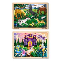 Melissa & Doug Jigsaw Bundle 48-piece Girl Puzzles (Set of 2)