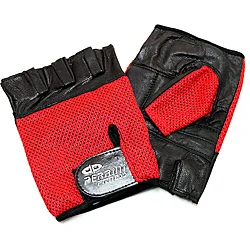 Defender Red Small Leather Fingerless Gloves