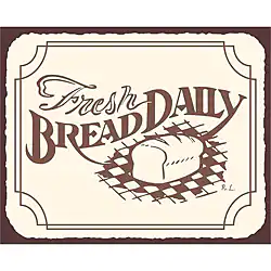 Fresh Bread Daily Bakery Wall Decor Vintage Metal Art Kitchen Retro Tin Sign