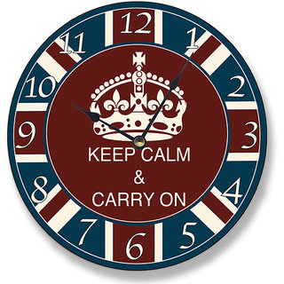 Round 'Keep Calm & Carry On' Wall Clock