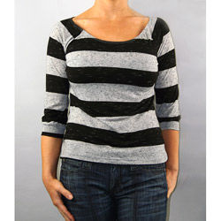 Institute Liberal Women's Striped 3/4-Length Knit Top