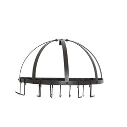 Old Dutch Half-round Wall Mounted Oiled Bronze Pot Rack
