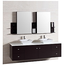 Kokols 72-inch Double Sink Vanity with Mirror and Faucets