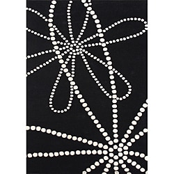 Hand-tufted Floridly Black Wool Rug (5' x 8')