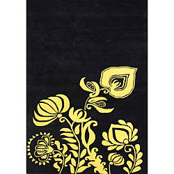Handmade Sabrina Sunset Gold Wool Rug (5' x 8')