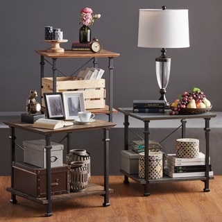 Myra Vintage Industrial Modern Rustic End Table by TRIBECCA HOME