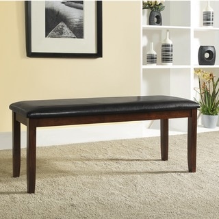TRIBECCA HOME Winsford Burnished Cherry 48-inch Cushioned Transitional Bench