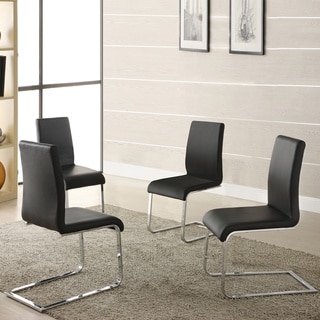 Wragby Black Contoured Modern Dining Chairs (Set of 4) by INSPIRE Q