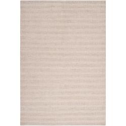 Hand-crafted Solid Antique White Caparo Street Wool Rug (8' x 10')
