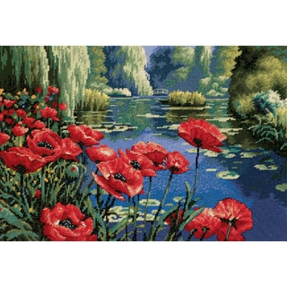 Lakeside Poppies Needlepoint Kit-16"X11" Stitched In Thread