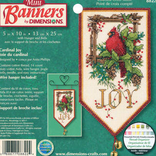Banners Cardinal Joy Mini Counted Cross Stitch Kit-10" Long