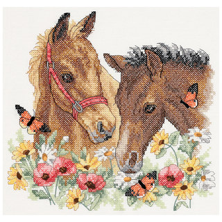Horse Friends Stamped Cross Stitch Kit