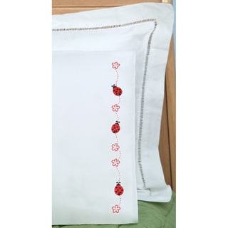 Children's Stamped Pillowcase With White Perle Edge 1/Pkg-Ladybugs