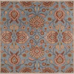 Hand-tufted Blue Kiser Wool Rug (9'9 Square)