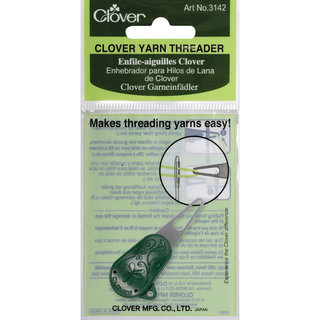 Clover Silver/Green Textured Plastic-handle Yarn Needle Threader