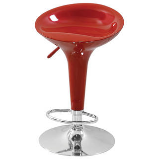 Sybill Adjustable Red Chrome Finish Air Lift Stool (Set of 2)