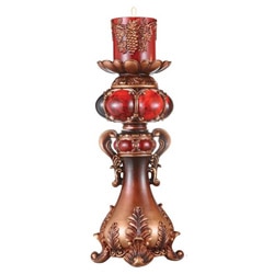 Red/ Brown 16-inch High Candleholder