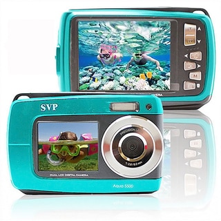 Aqua 5500 18MP Dual Screen Waterproof Blue Digital Camera