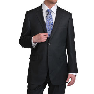 Prontomoda Europa Men's 'Super 140' Charcoal Wool Suit