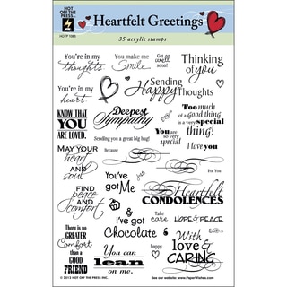 Hot Off The Press Acrylic Stamps 6"X8" Sheet-Heartfelt Greetings