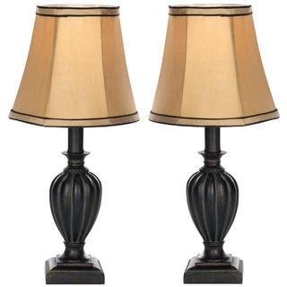 Safavieh Lighting 16-inch Weston Beige Silk Table Lamps (Set of 2)