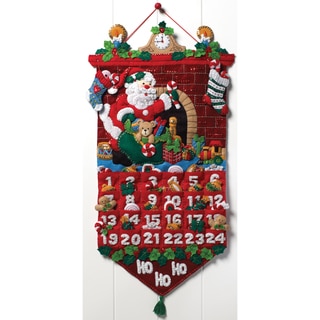Must Be Santa Advent Calendar Felt Applique Kit-13x25