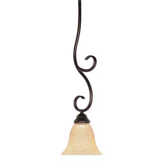 Moulan 1-light Copper Bronze Mini Pendant with Champagne Washed Linen