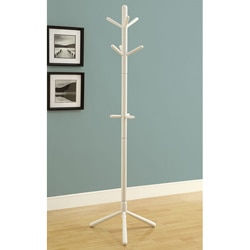 White Contemporary Solid Wood Coat Rack