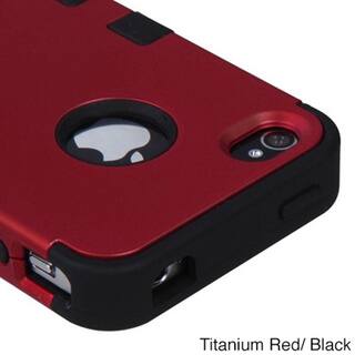 Insten Tuff Dual Layer Hybrid Rubberized Hard PC/ Silicone Phone Case for Apple iPhone 4/ 4S