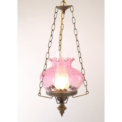Hurricane Swag Rhombus Pink Glass Ceiling Lamp