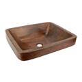 Premier Copper Products Rectangle Skirted Vessel Hammered Copper Sink