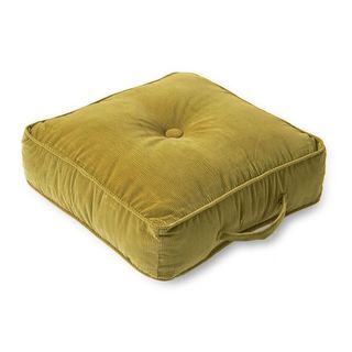 Ribbed Microfiber 20-inch Olive Square Floor Pillow
