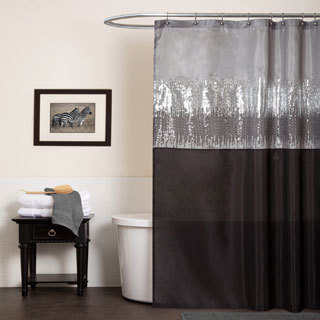 Lush Decor Night Sky Black / Grey Shower Curtain