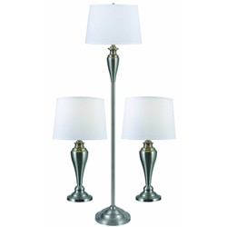 King Brushed Steel 3-pack Lamps