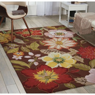 Nourison Casual Hand-Hooked Fantasy Brown Rug (5' x 7'6")