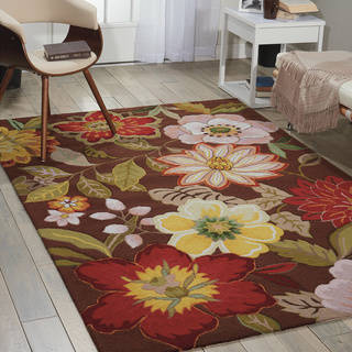 Nourison Hand-Hooked Fantasy Brown Area Rug (3'6" x 5'6")