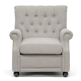 Baxton Studio Moretti Light Grey Linen Modern Club Chair