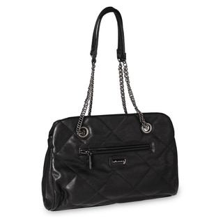 Miadora 'Kimberly' Black Quilted Shoulder Bag