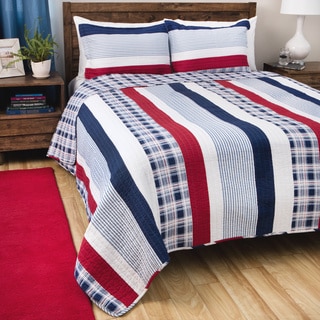 Greenland Home Fashions Nautical Stripes 3-piece Quilt Set