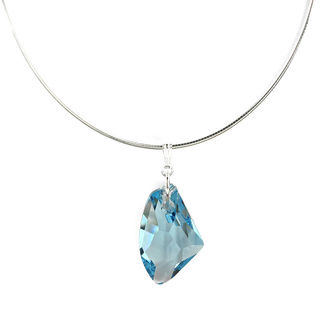 Jewelry by Dawn Sterling Silver Aquamarine Crystal Galactic Omega Necklace