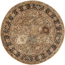 Safavieh Handmade Persian Legend Multi/ Black Wool Rug (3'6 Round)