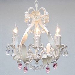 Gallery Wrought Iron and Crystal Mini 4-light Chandelier