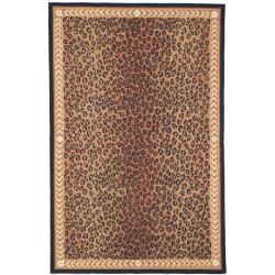 Safavieh Hand-hooked Chelsea Leopard Brown Wool Rug (5'3 x 8'3)