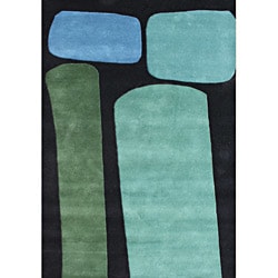 Metro Handmade Jet Black Wool Rug (8' x 10')